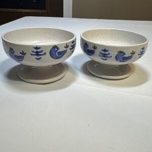 Vintage Cottagecore Grandmacore Country Stoneware Chicken Bowls Rustic Primitive
